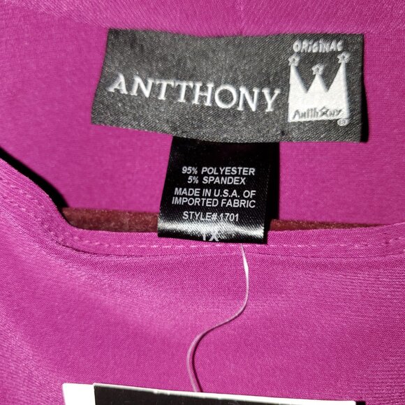 Antthony Original Women 2 piece top, Fushia, 1X - Picture 6 of 13